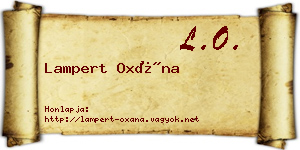 Lampert Oxána névjegykártya